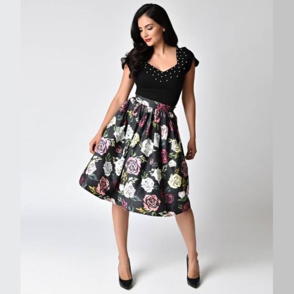 Unique Vintage Dresses & Skirts - NWT Unique Vintage Roses Skirt